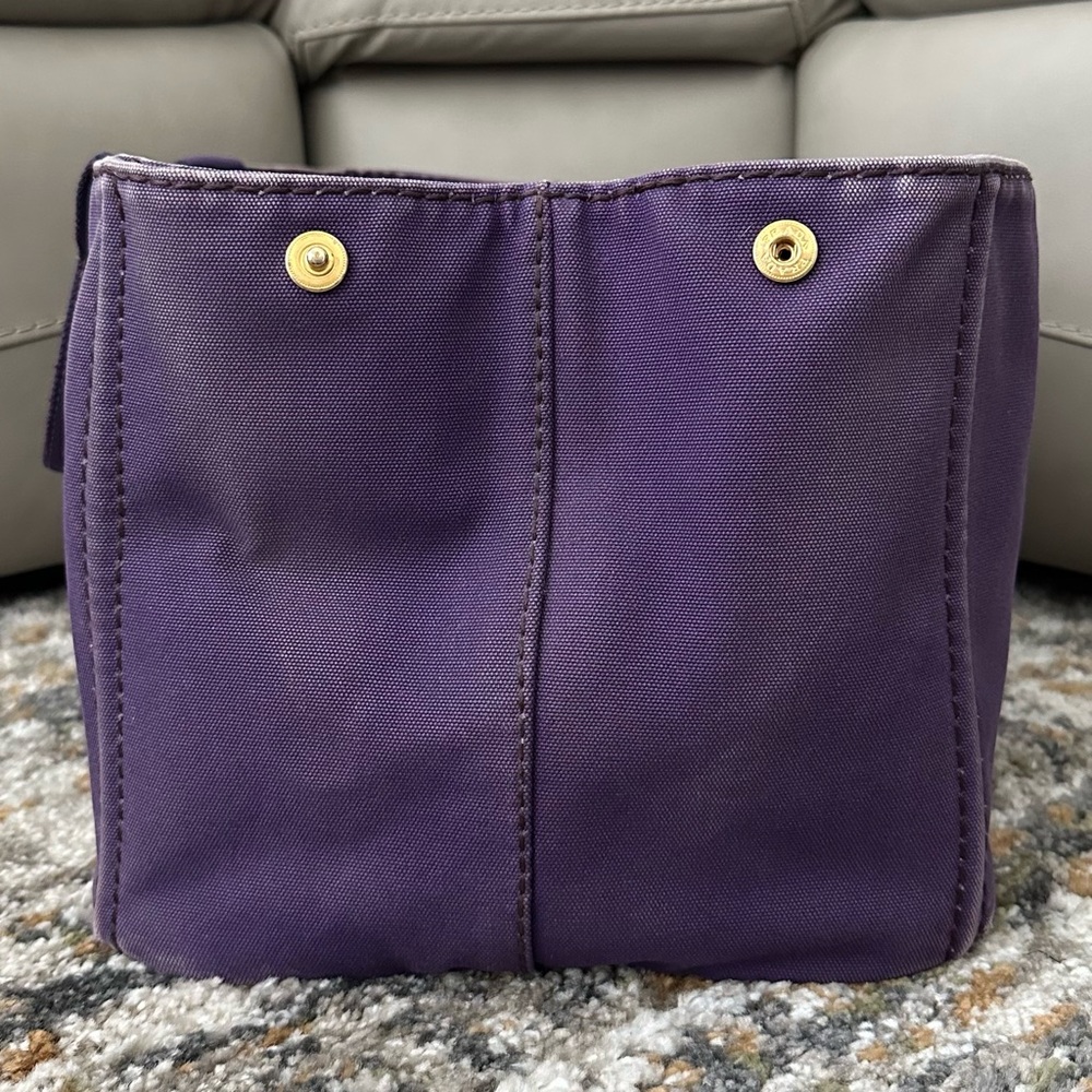 PRADA CANAPA RARE PURPLE DENIM MEDIUM TOTE BAG - Picture 10 of 16